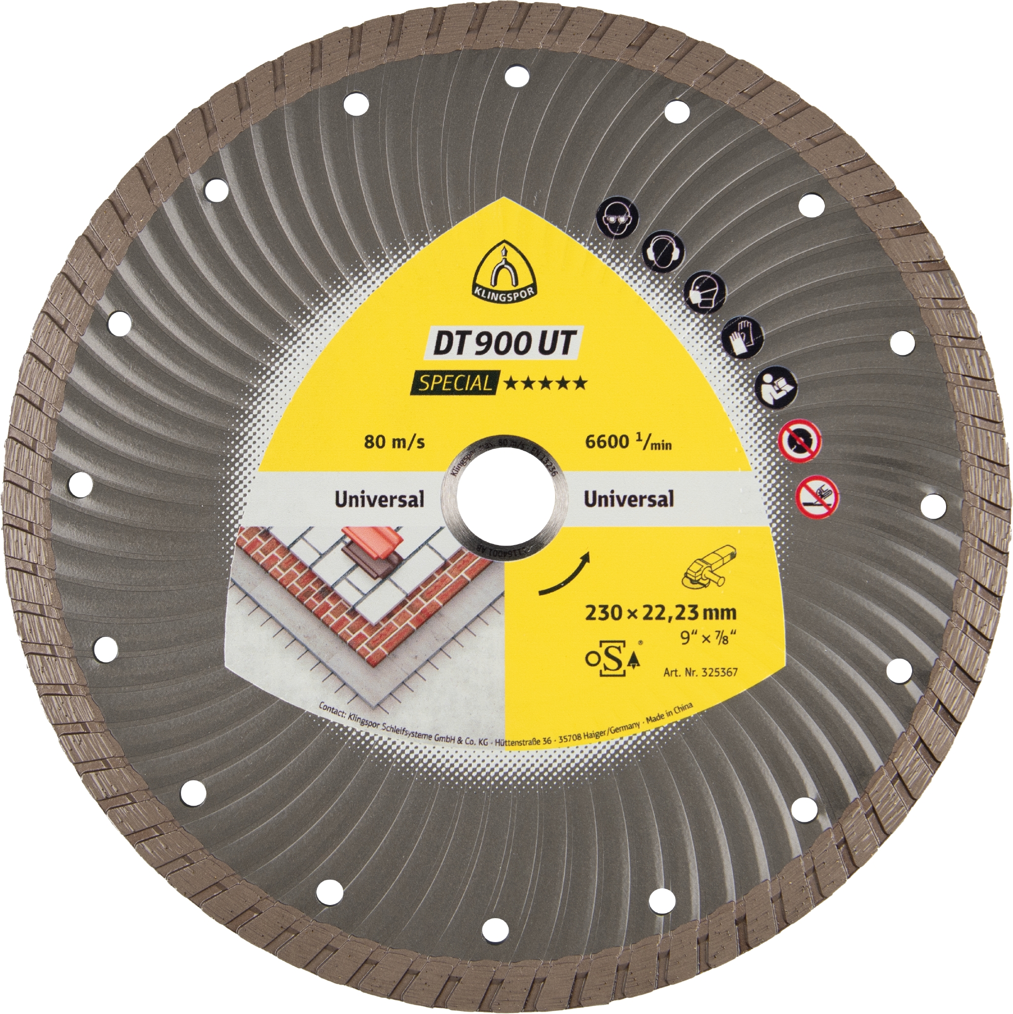 D 900 UT DISQUES A TRONC DIAMANTE 125x2.2x22.23 2.2x10mm jante turbo fermé